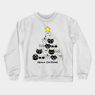 Meowy Cat Christmas Tree Crewneck Sweatshirt